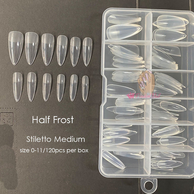 Gel Nails Extension System Full Cover Sculpted Clear Stiletto Coffin False Nail Tips 240pcs/bag