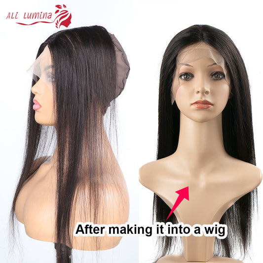 T Lace Closure Straight Human Hair 13x5x2 Ear To Ear Lace Front PrePlucked With Natural Hairline 5 Inch Deep Middle Part Closure