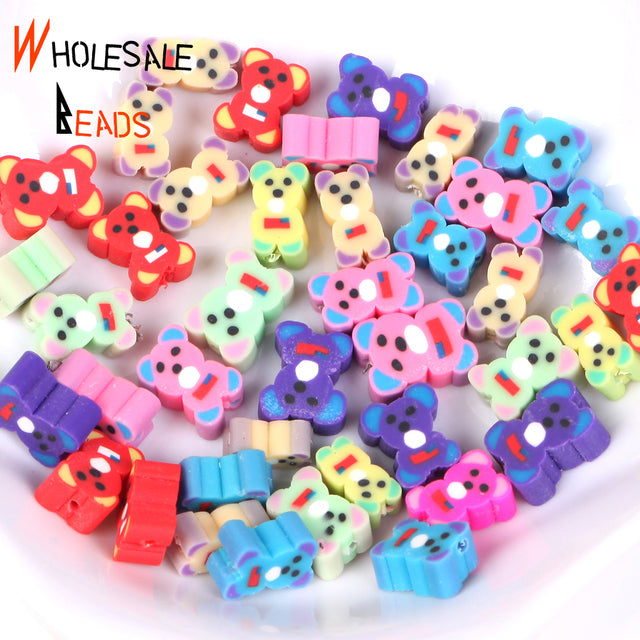 20-110pcs/Lot Polymer Clay Beads Smiley Animal Sunflower Heart Shape Christmas For Jewelry Making DIY Handmade Accessories