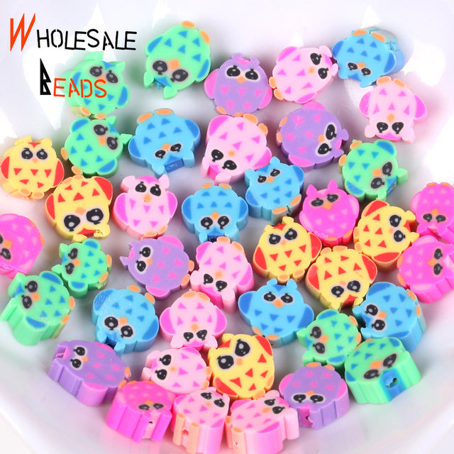 20-110pcs/Lot Polymer Clay Beads Smiley Animal Sunflower Heart Shape Christmas For Jewelry Making DIY Handmade Accessories