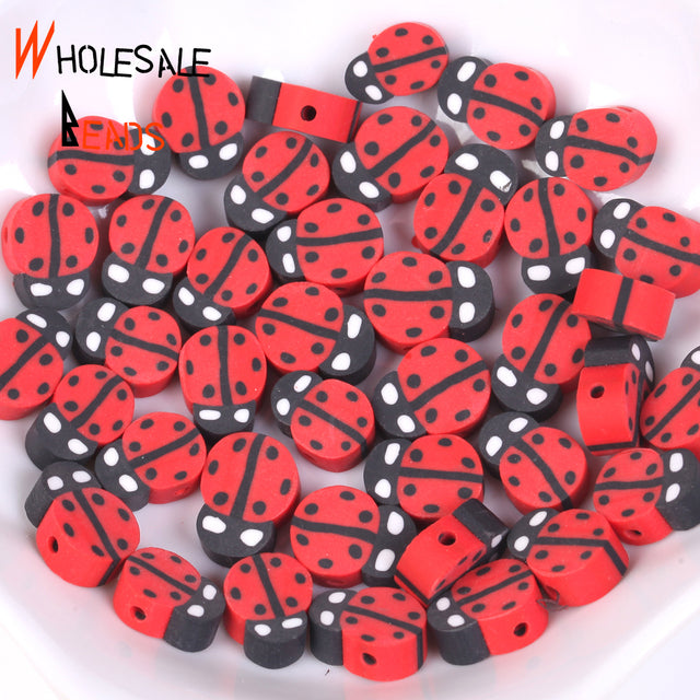 20-110pcs/Lot Polymer Clay Beads Smiley Animal Sunflower Heart Shape Christmas For Jewelry Making DIY Handmade Accessories