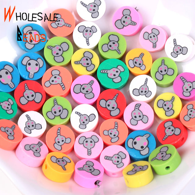 20-110pcs/Lot Polymer Clay Beads Smiley Animal Sunflower Heart Shape Christmas For Jewelry Making DIY Handmade Accessories