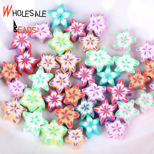 20-110pcs/Lot Polymer Clay Beads Smiley Animal Sunflower Heart Shape Christmas For Jewelry Making DIY Handmade Accessories