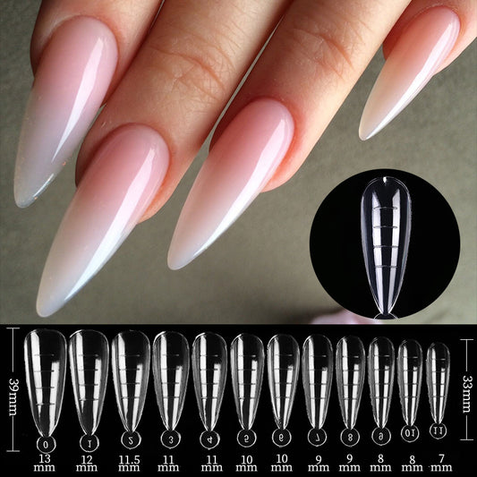 Acrylic Extension False Nail Tips Sculpted Full Cover Nail Tips Fake Finger UV Gel Polish Quick Building Mold Manicures Tool Set