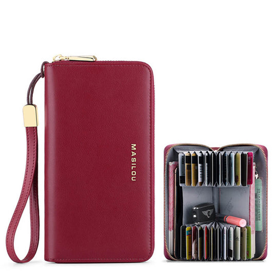 Women&#39;s Long Zipper Wallet Genuine Leather Wallets for Women RFID Blocking Clutch Bag Credit Card Holder Bag Purses Wallet Men