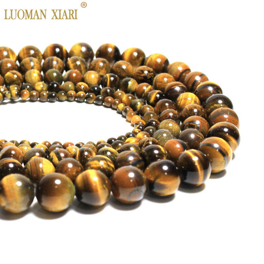 Wholesale Natural Tiger Eye Round Loose  Stone Beads For Jewelry Making Diy Bracelet Necklace 4/6/8/10/12 mm Strand 15&#39;&#39;