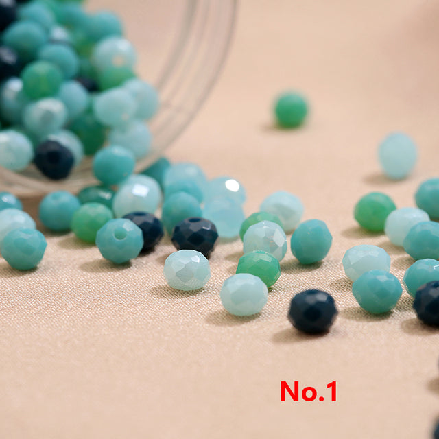 2x3mm/ 3x4mm /4x6mm Mixed Color Crystal Glass Roundelle Faceted Beads for Jewelry Making Jewelry Diy Beading