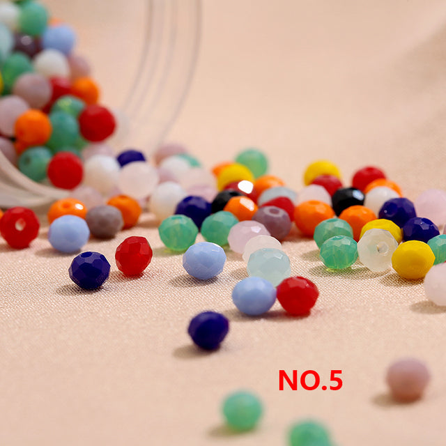 2x3mm/ 3x4mm /4x6mm Mixed Color Crystal Glass Roundelle Faceted Beads for Jewelry Making Jewelry Diy Beading