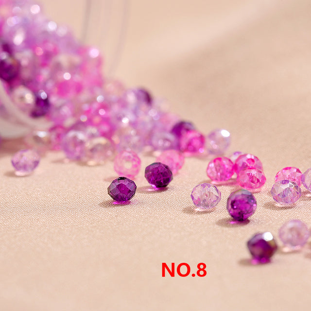 2x3mm/ 3x4mm /4x6mm Mixed Color Crystal Glass Roundelle Faceted Beads for Jewelry Making Jewelry Diy Beading