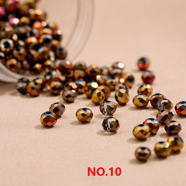 2x3mm/ 3x4mm /4x6mm Mixed Color Crystal Glass Roundelle Faceted Beads for Jewelry Making Jewelry Diy Beading