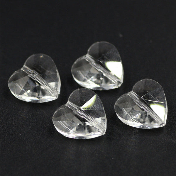 Austrian Crystal Heart Pendant With Vertical hole 10/14mm Glass Bead Love Heart Shape For DIY Making Necklace Earing Accessories