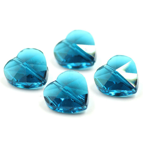 Austrian Crystal Heart Pendant With Vertical hole 10/14mm Glass Bead Love Heart Shape For DIY Making Necklace Earing Accessories