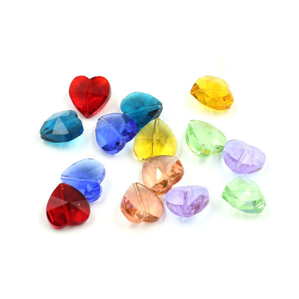 Austrian Crystal Heart Pendant With Vertical hole 10/14mm Glass Bead Love Heart Shape For DIY Making Necklace Earing Accessories